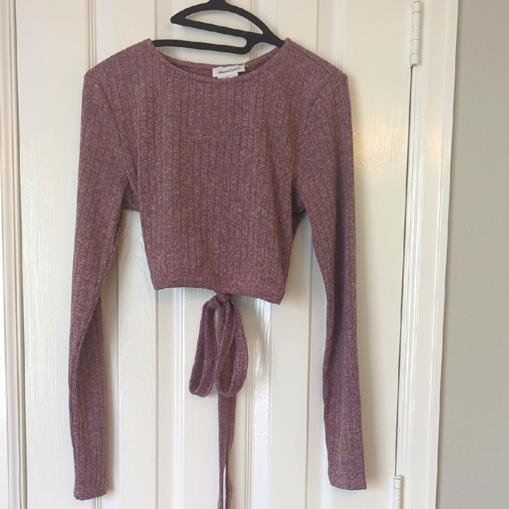 Lovers + Friends Long Sleeve Open Back Crop Top